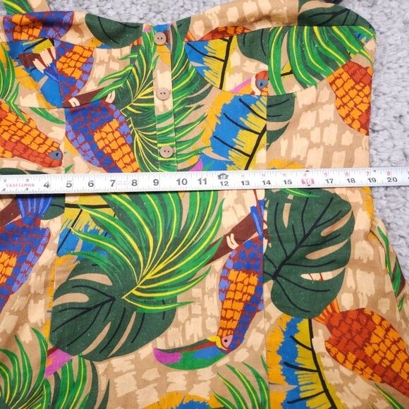 House of Harlow 1960 Linen Blend Toucan Tropical Mini Dress NWT Women's Size XL - Picture 5 of 14